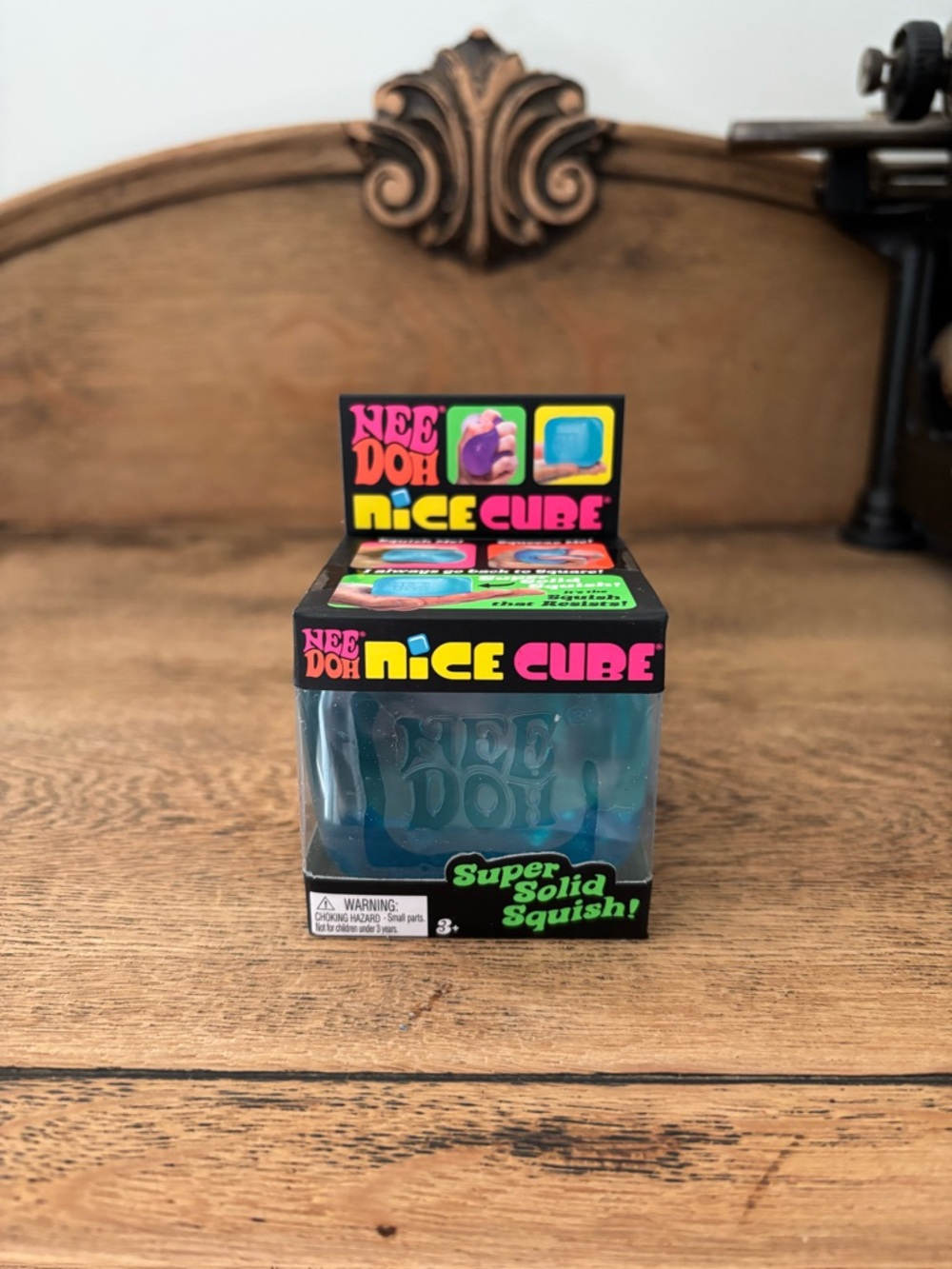 NeeDoh Nice Cube - Blue Super Solid Squish Kids Toy